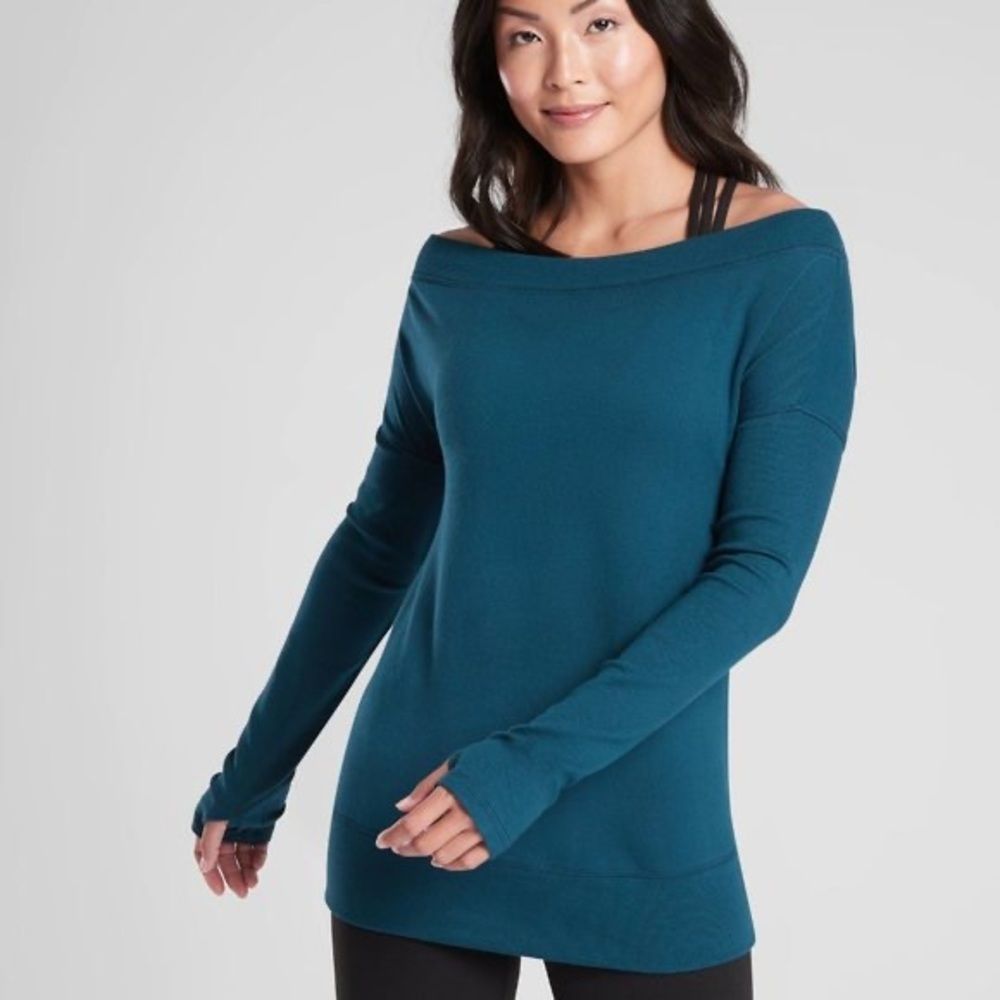 Athleta Studio Barre Sweatshirt - Teal